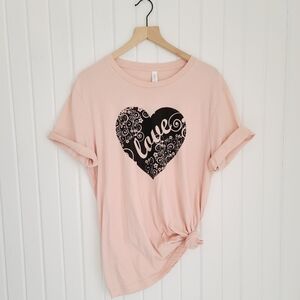 Bella+Canvas Women’s LOVE Valentine Short Sleeve XL Tee